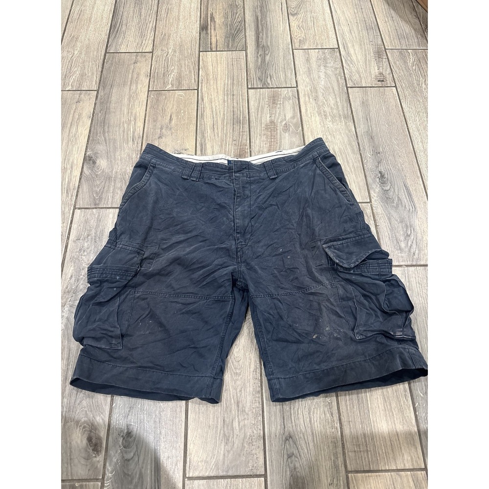 Polo‎ Ralph Lauren Men's 42T/42L Tall Long Cargo Shorts Navy Blue Faded